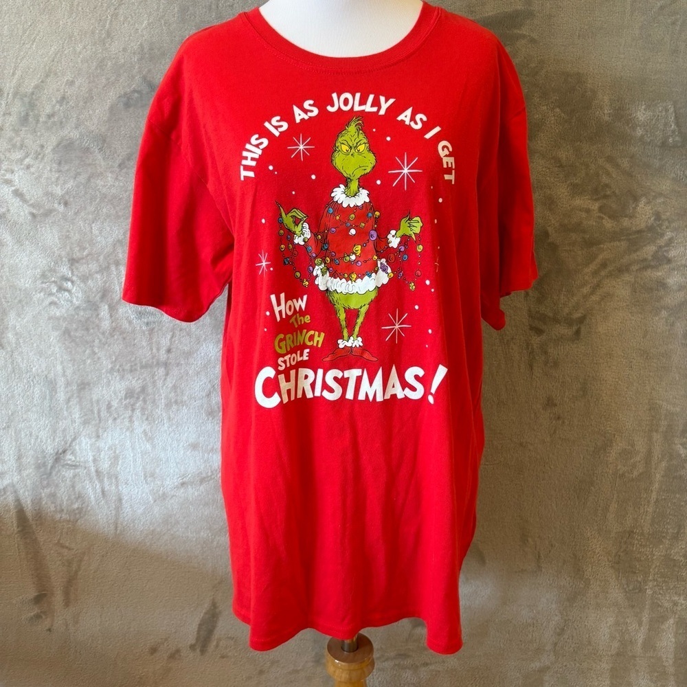 Grinch Christmas Dr. Seuss Holiday Festive Graphic Tee Sz XL